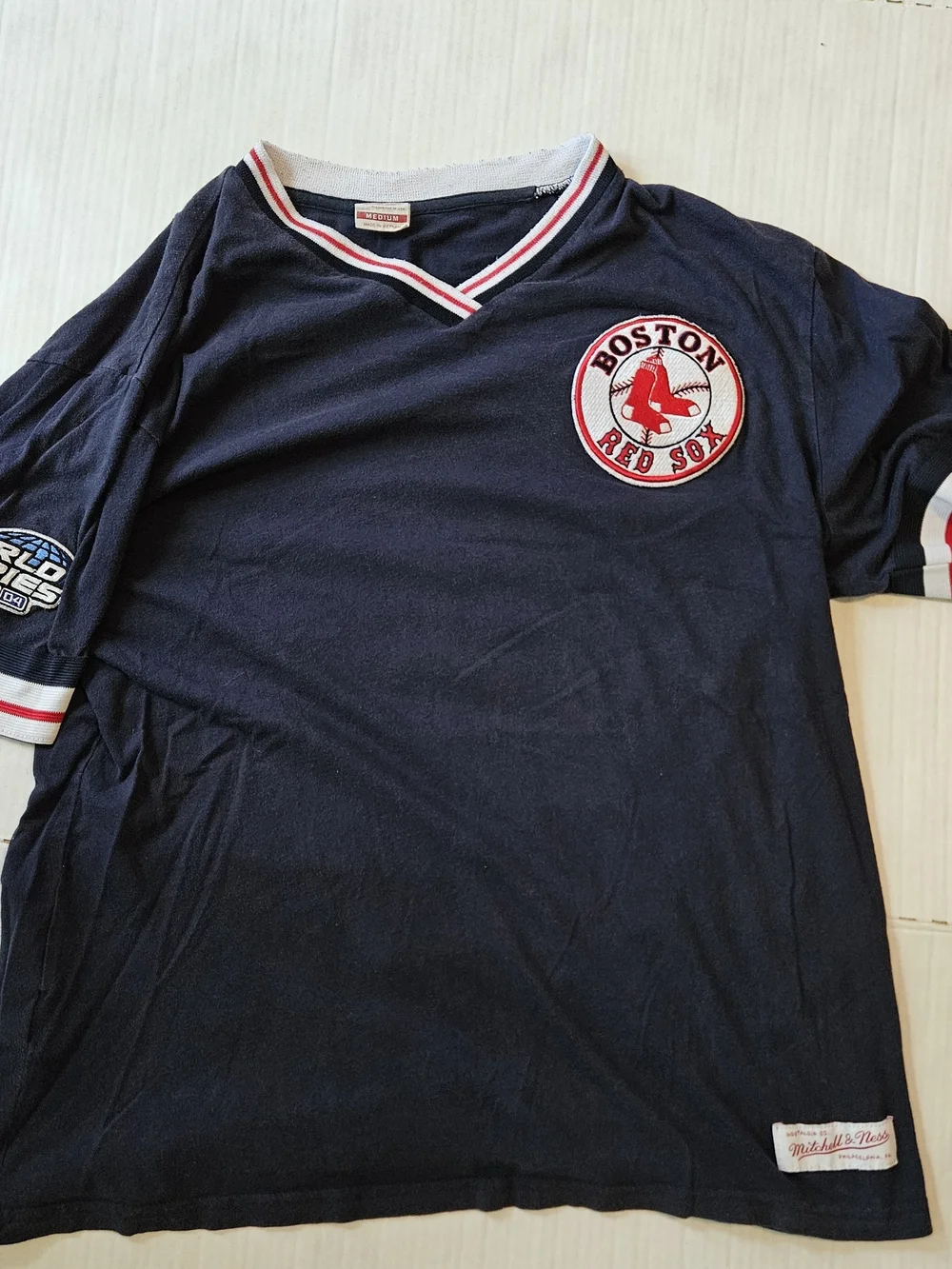 Boston Red Sox Retro-Style Warm Up Jersey Short Sleeves Mitchell & Ness Unisex M